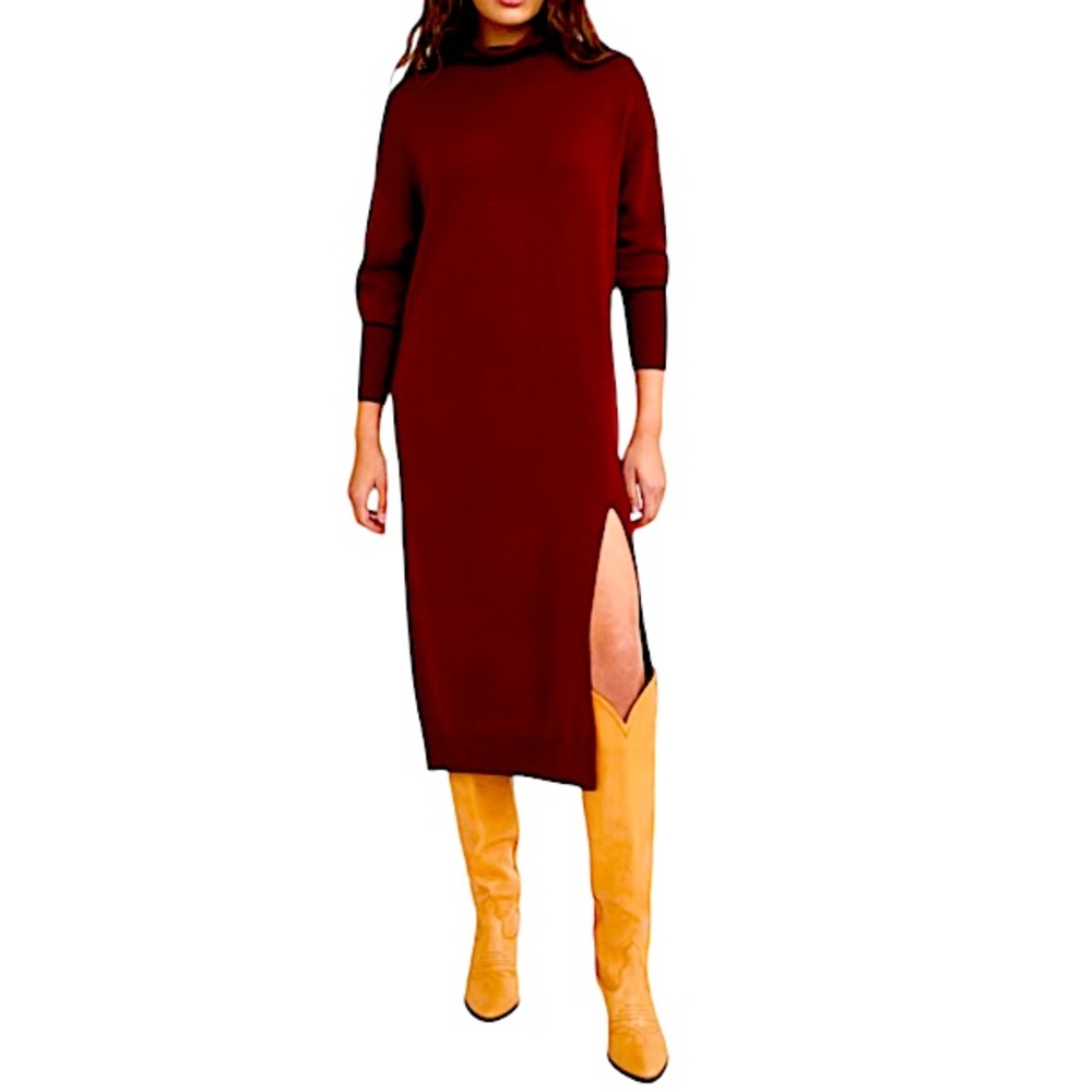NWOT ARITZIA Wilfred 💯 Marino Wool Burgundy Saville Mock Size XS